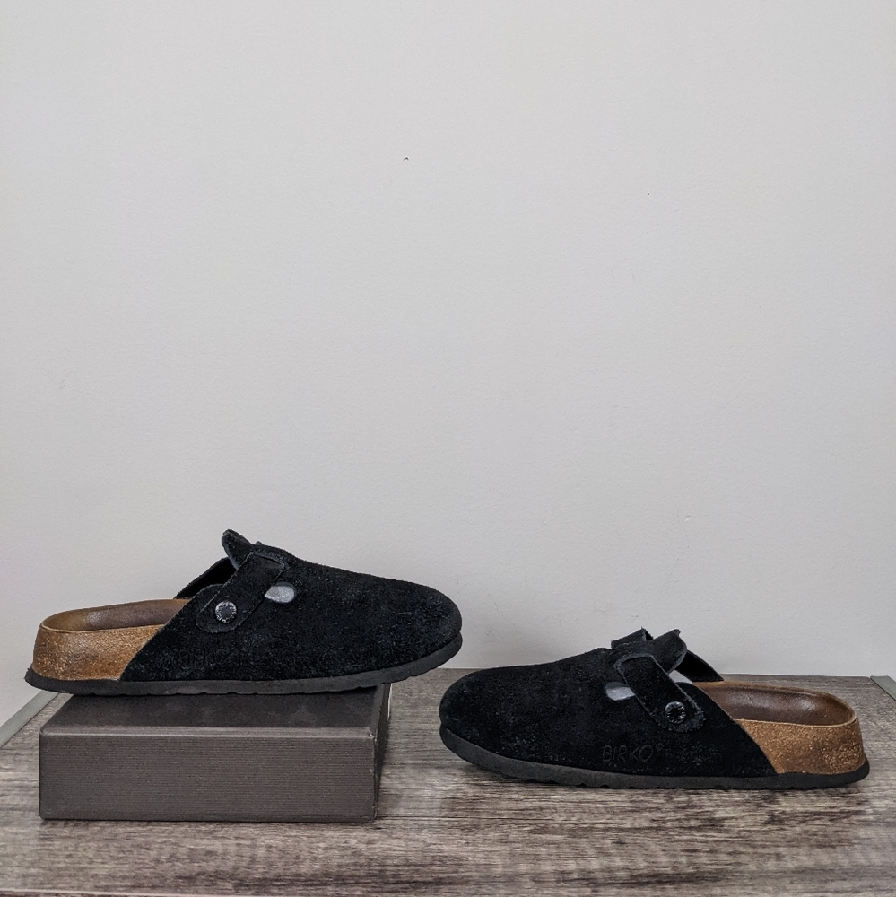 Birkenstock Black Suede Boston